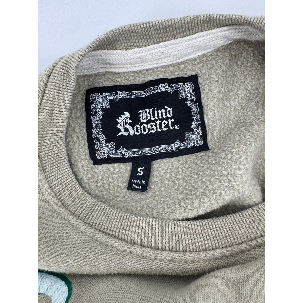 Blind Rooster Good Vibes Crane Graphic Sweatshirt Olive Green Mens Small - Picture 4 of 5